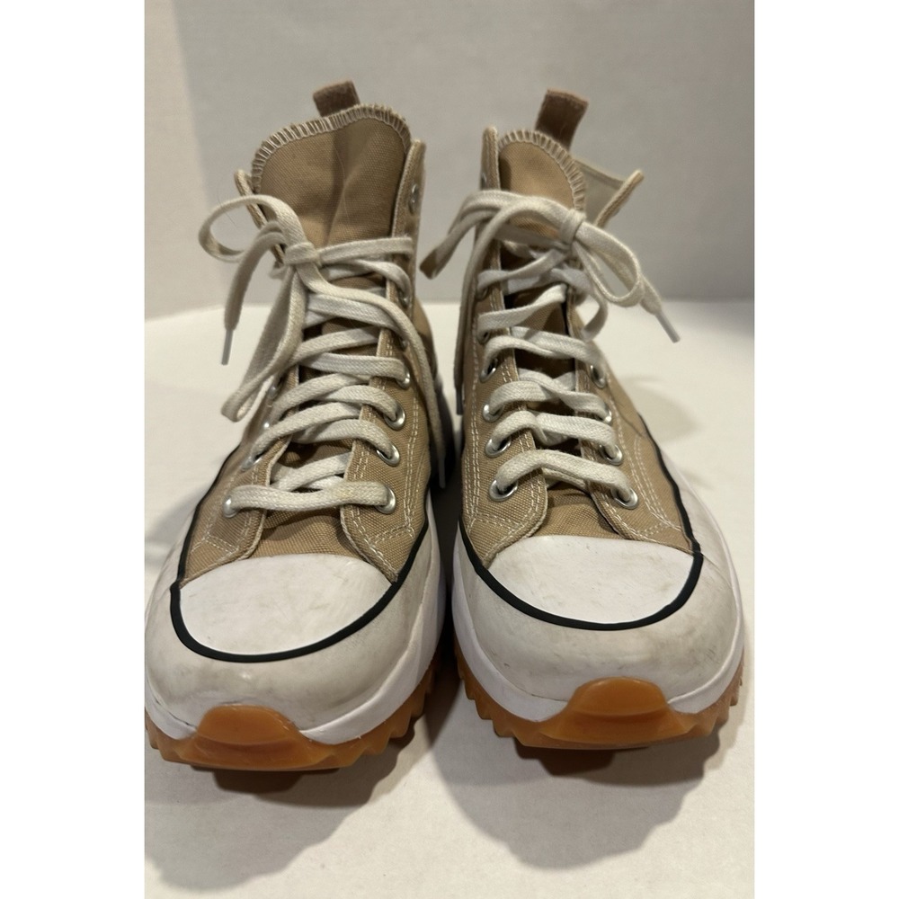 Converse Run Star Hike High Tops Chuck Taylor All Star Platform Shoes Tan 7.5